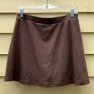 Brown Los Angeles Apparel Ponte A-Line athletic skort.